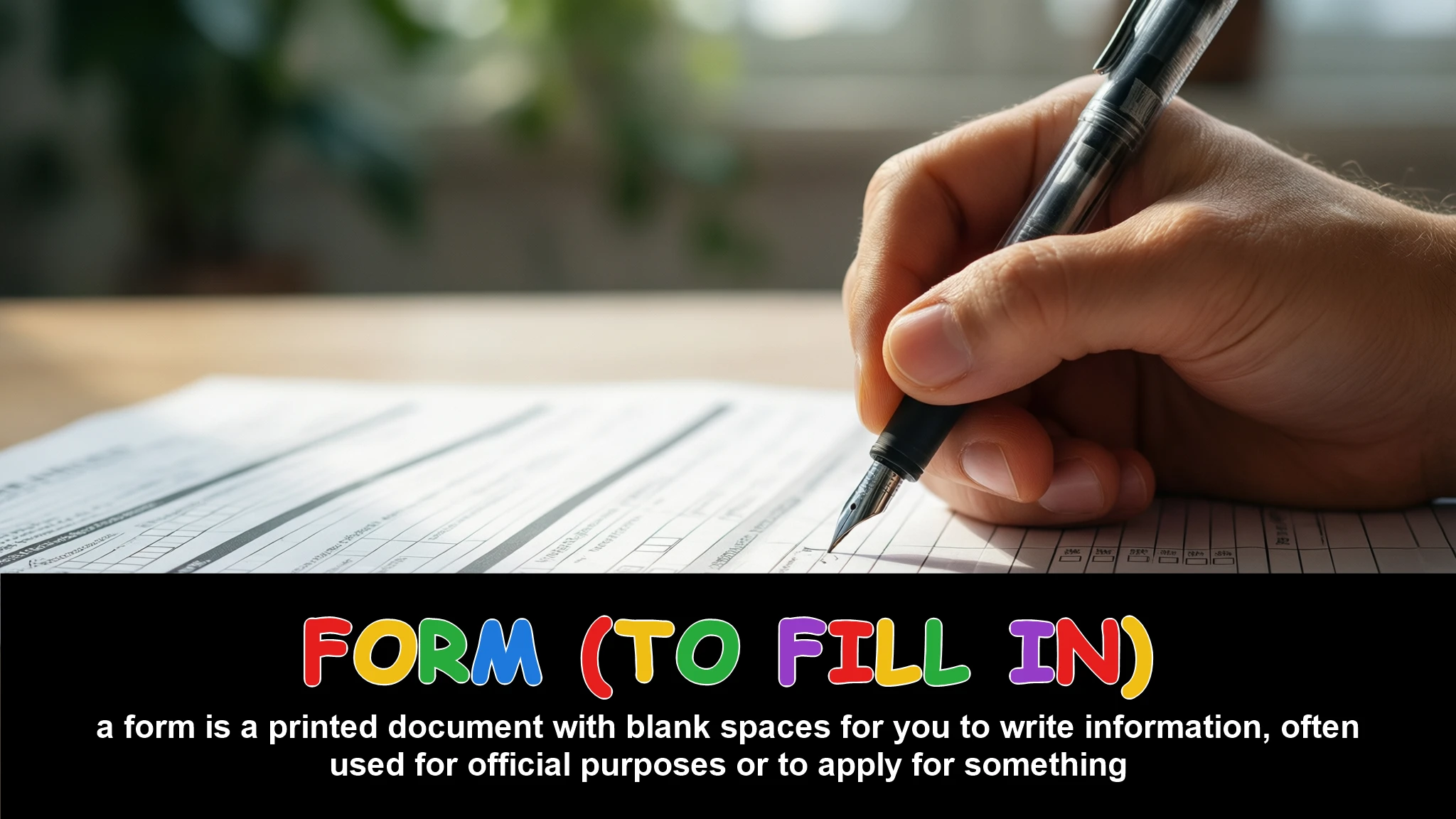 English Illustration for form (to fill in)